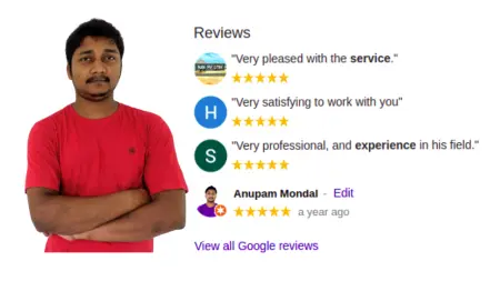 Web design, development clients reviews for Anupam Mmondal